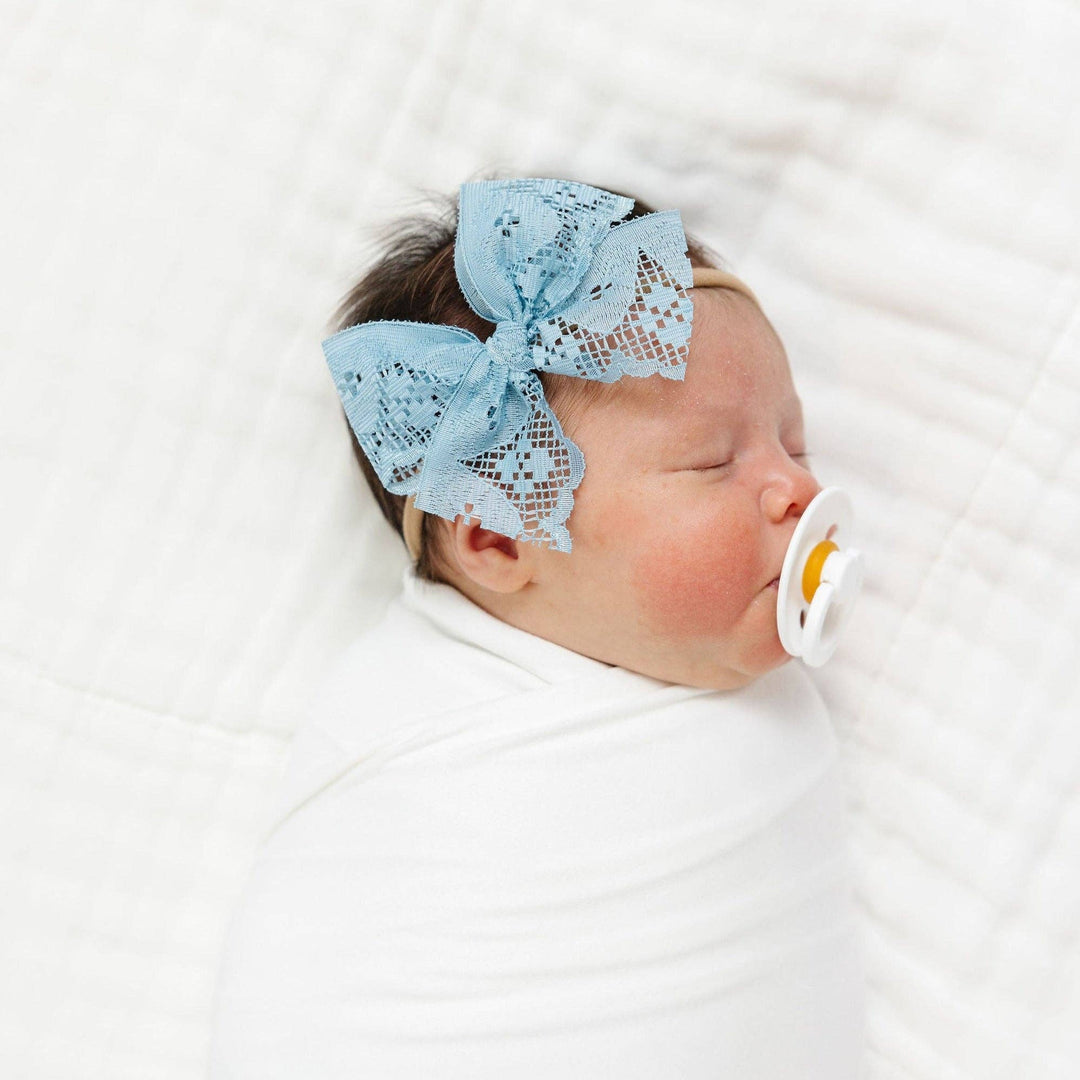 Lace Bow - Ocean Lace: Nylon Headband