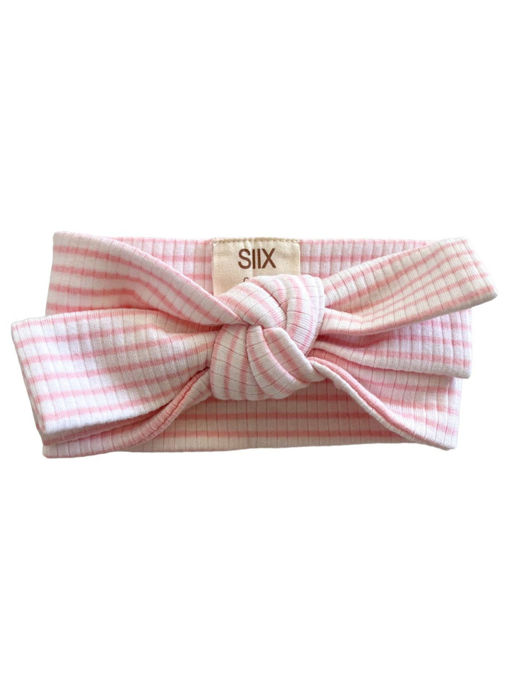 Pink Stripe / Organic Ribbed Bow: ONE SIZE