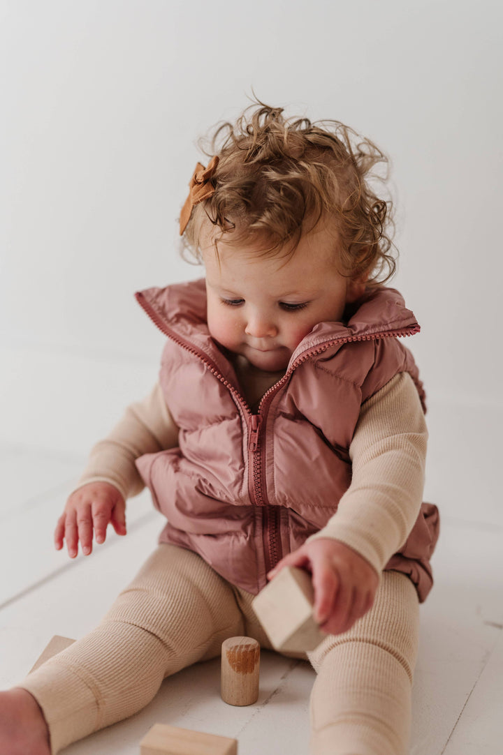 Puffer Vest in Charm Pink