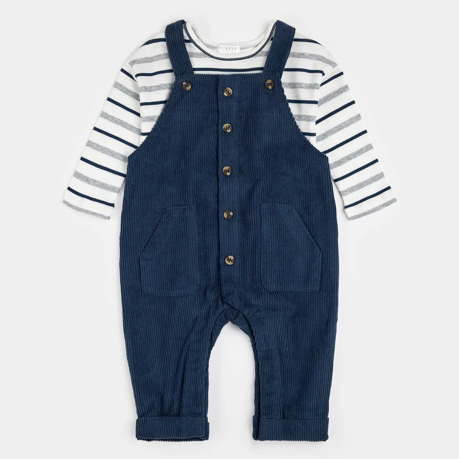 BLUEBERRY CORDUROY OVERALL SET