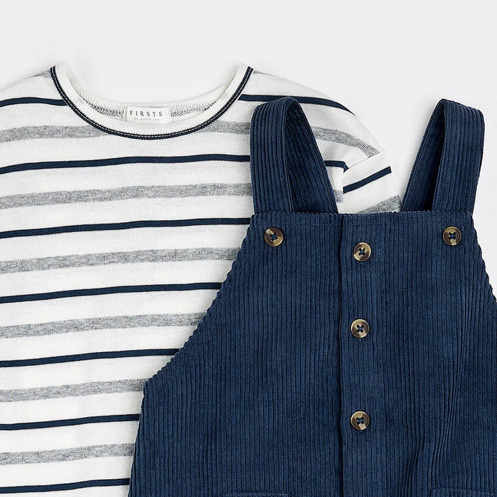 BLUEBERRY CORDUROY OVERALL SET