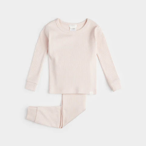 Baby 2 Pc Pj Set: L/S Top + Pant Knit Light Pink