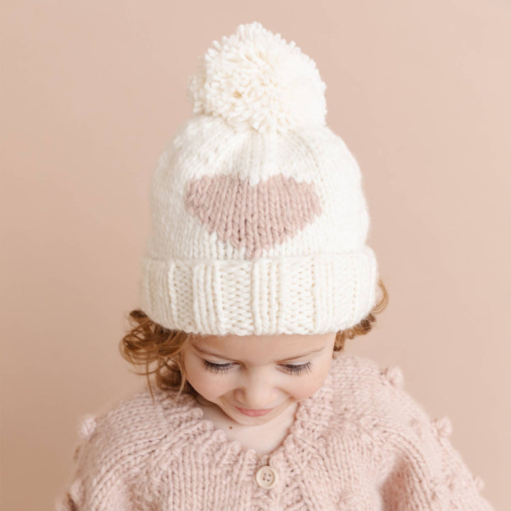 Heart Beanie, Blush Hat