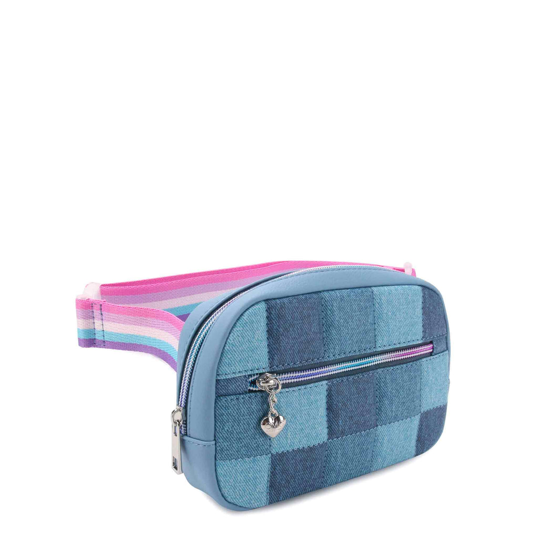 Denim Checkerboard Fanny Pack