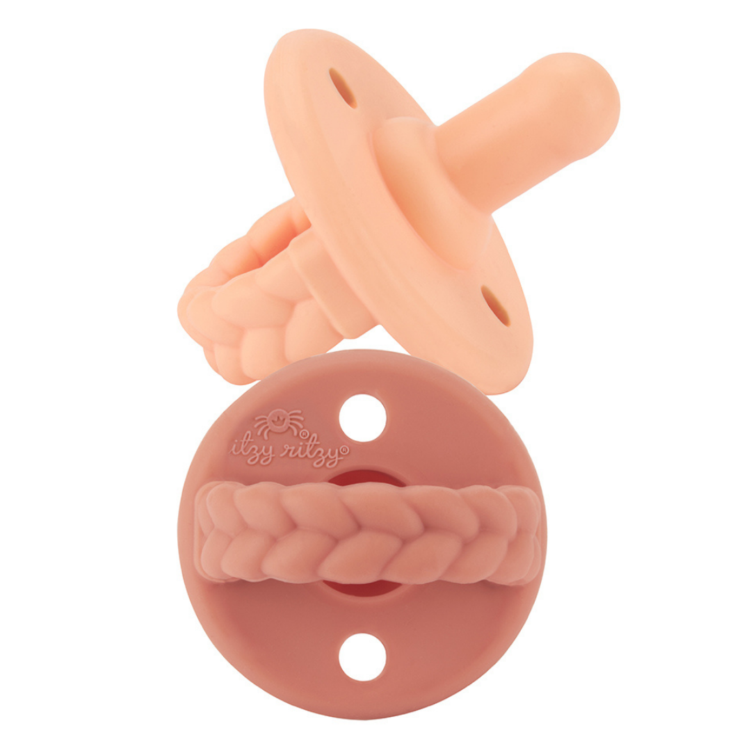 Sweetie Soother™ Pacifier Sets : Toast + Buttercream Braids