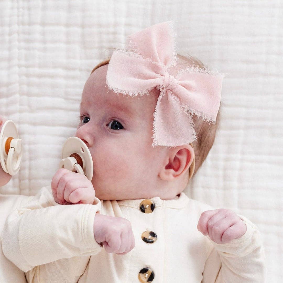 Chiffon Bow - Blush Headband: Nylon Headband