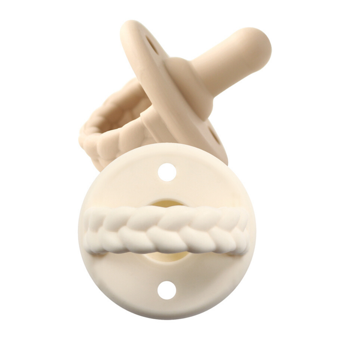 Sweetie Soother™ Pacifier Sets : Apricot + Terracotta Braids