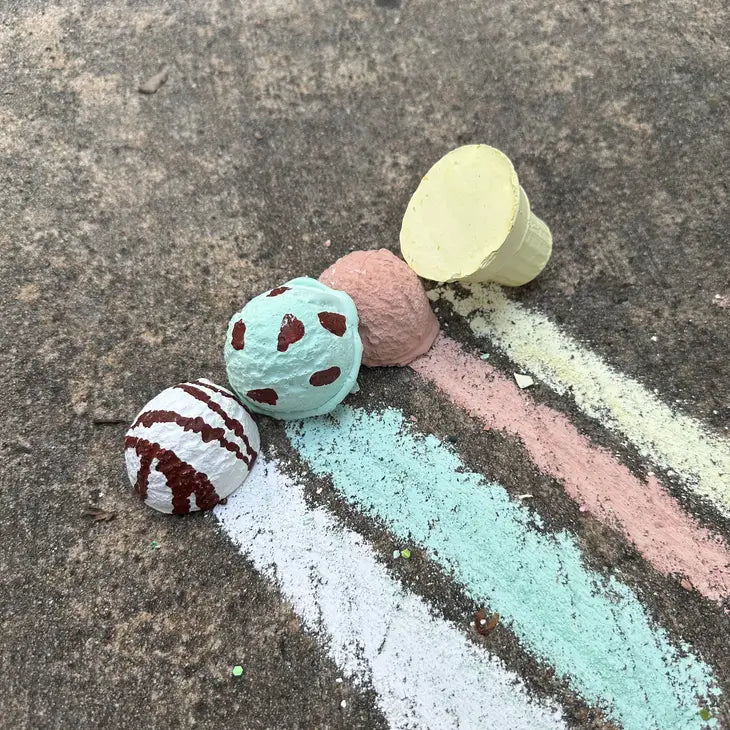 Minty Ice Cream Cone Handmade Sidewalk Chalk