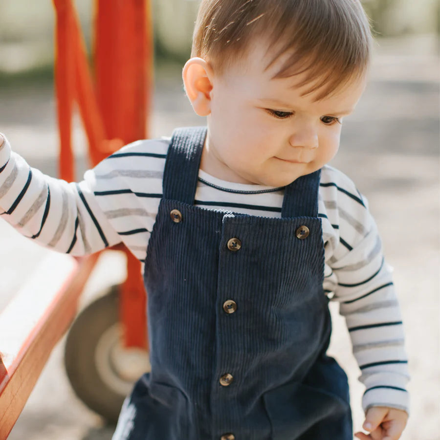 BLUEBERRY CORDUROY OVERALL SET