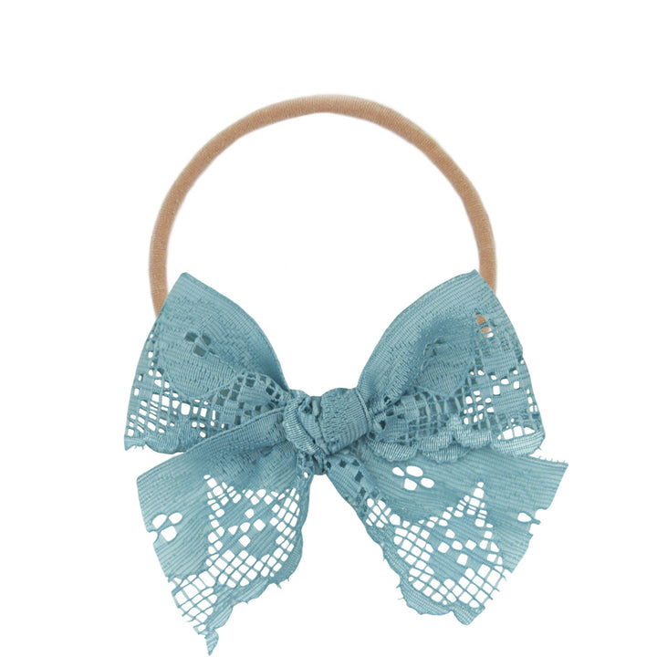 Lace Bow - Ocean Lace: Nylon Headband