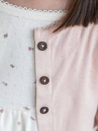 Organic Baby Clara Pointelle Button-Down Cardigan - Ballet