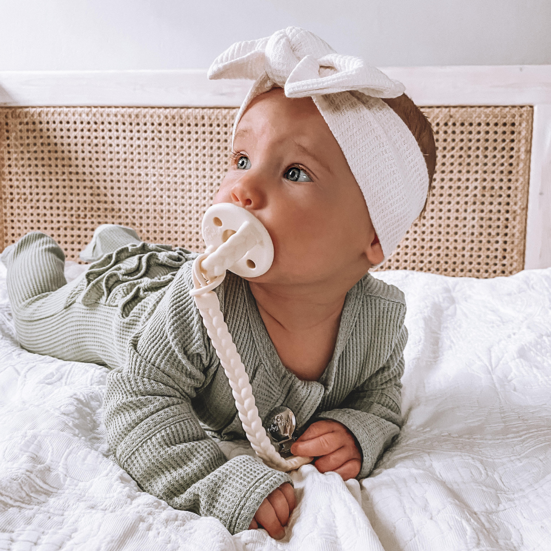 Sweetie Soother™ Pacifier Sets : Apricot + Terracotta Braids