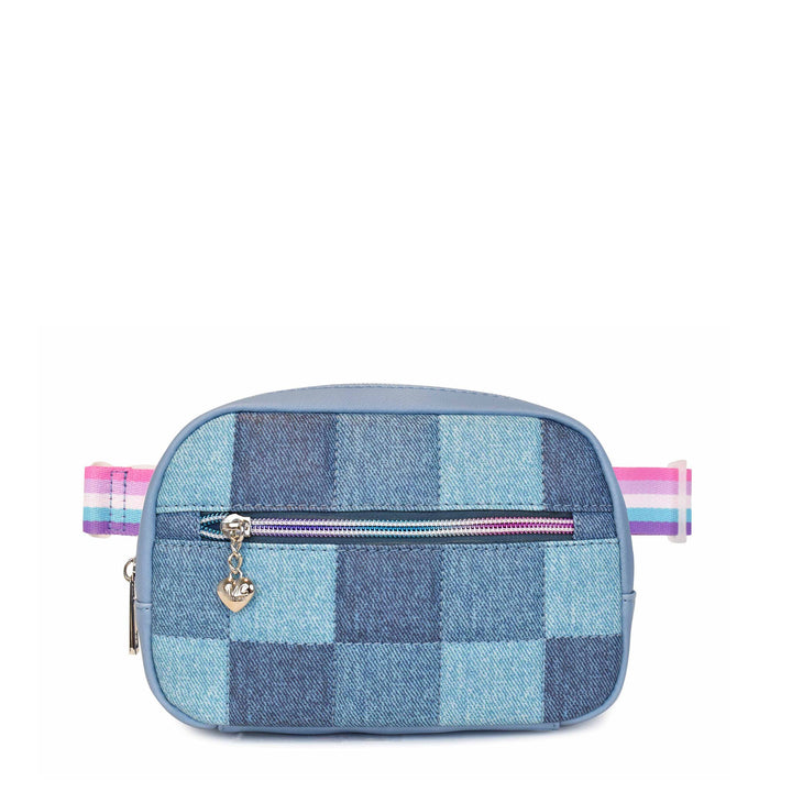 Denim Checkerboard Fanny Pack