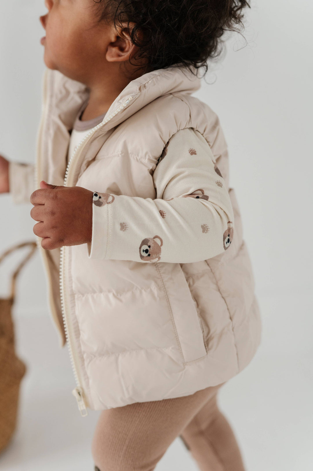 Puffer Vest / Mini Floral in Cream