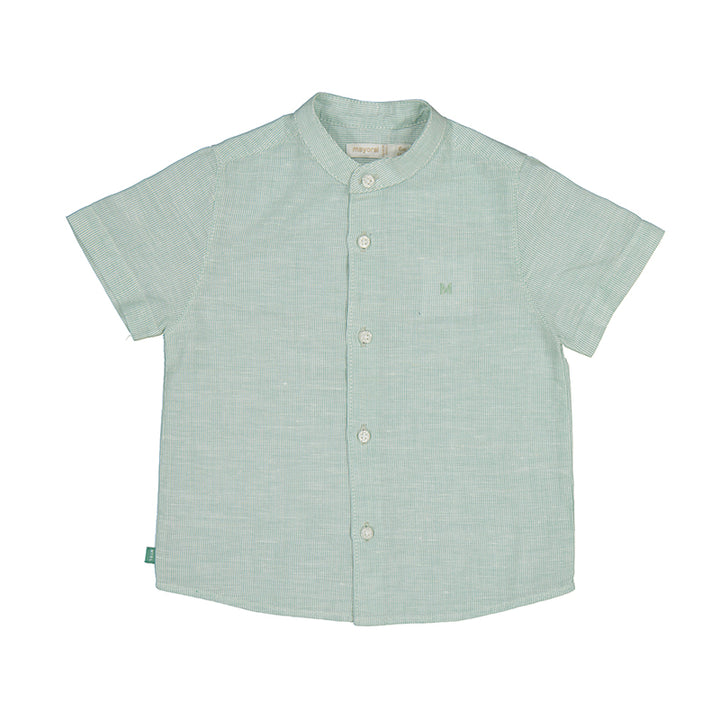 SS Linen Mao Collar Shirt