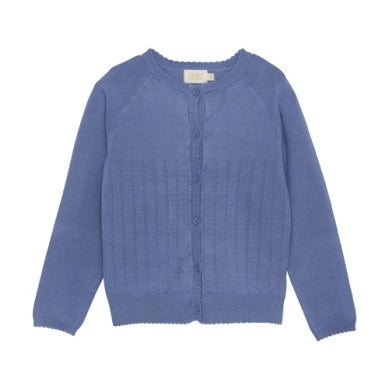 Blue Cardigan Pointelle