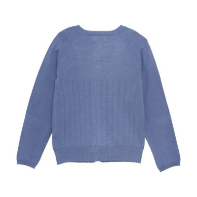 Blue Cardigan Pointelle