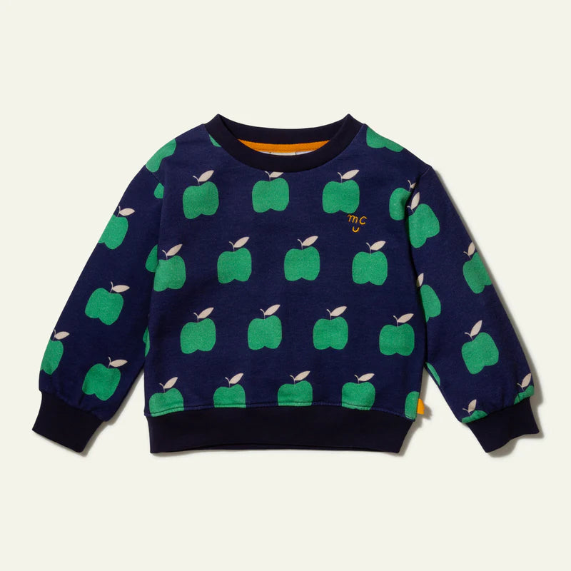 Recycled Cotton Green Apple Kids Sweatshirt