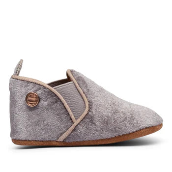 Gray Velvet Baby Moccasin