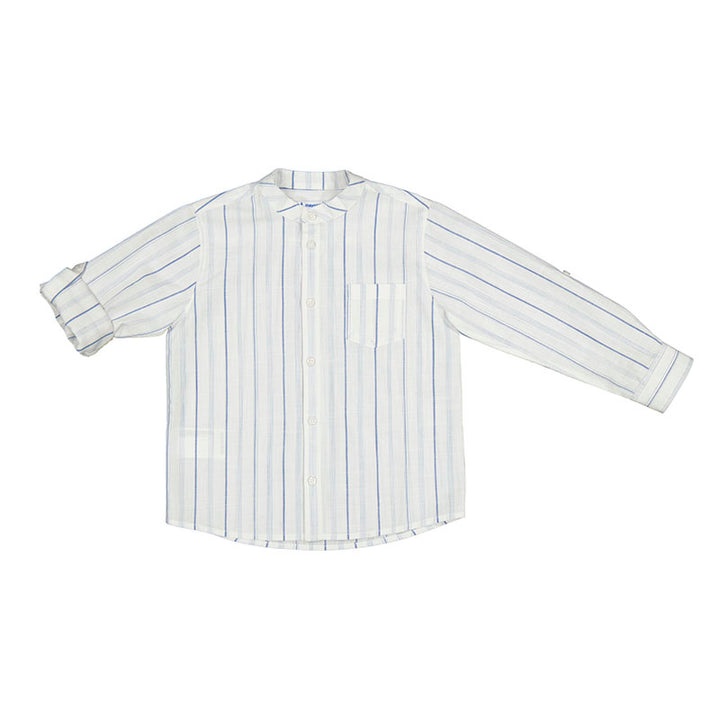 LS MAO Collar Stripe Shirt