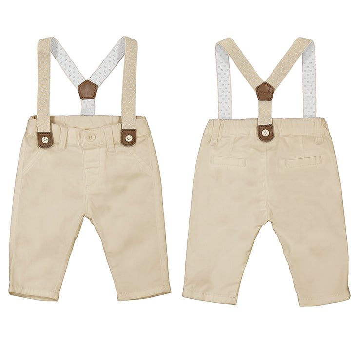 Boys Pant with Suspenders - Malta Beige