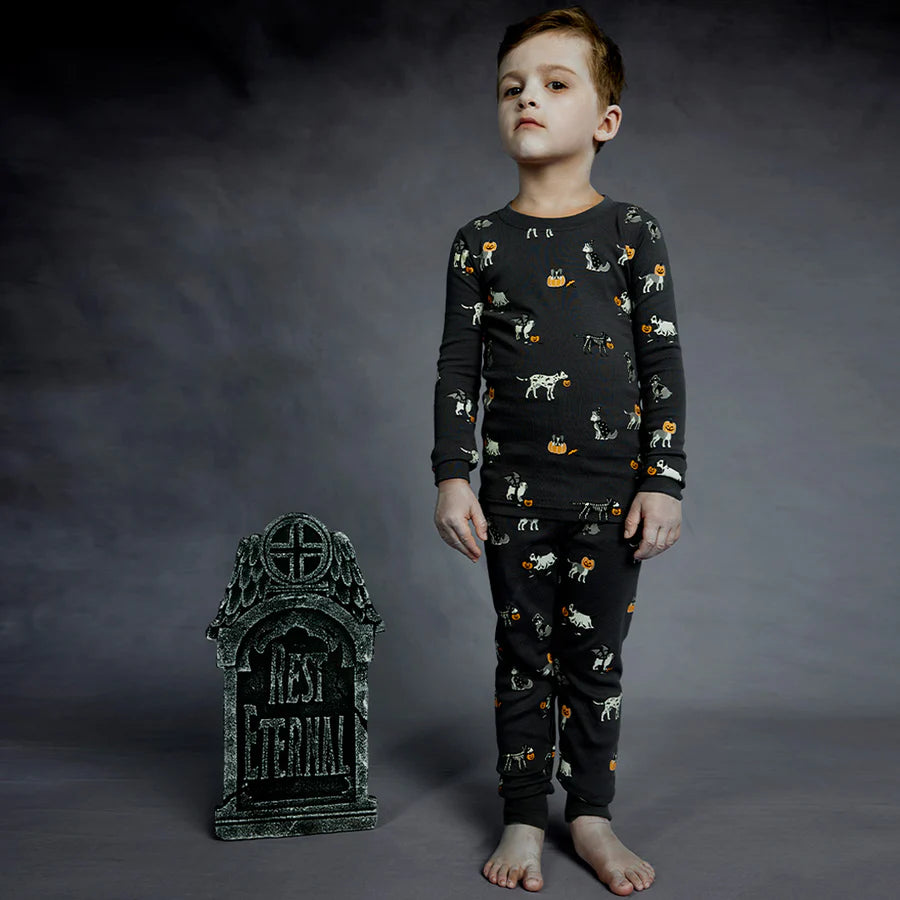 HOWL-OWEEN PRINT ON ASPHALT PJ SET