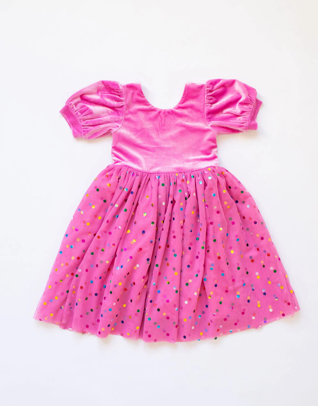 Diana Puff Dress in Bubblegum Confetti