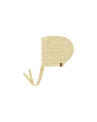 POINTELLE KNIT BONNET || YELLOW