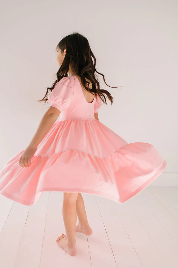 Puff Dress in Peony