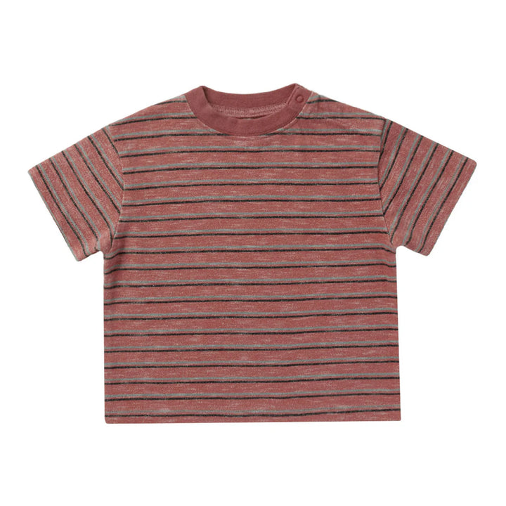 Relaxed Tee- Red Multi-Stripe