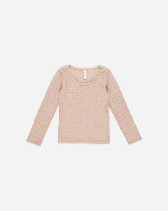 Textured Long Sleeve Top - Rose