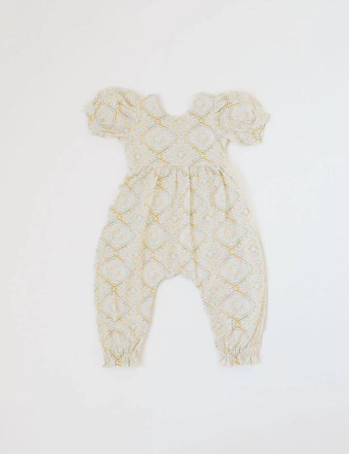 Rosie Romper in Muted Geo