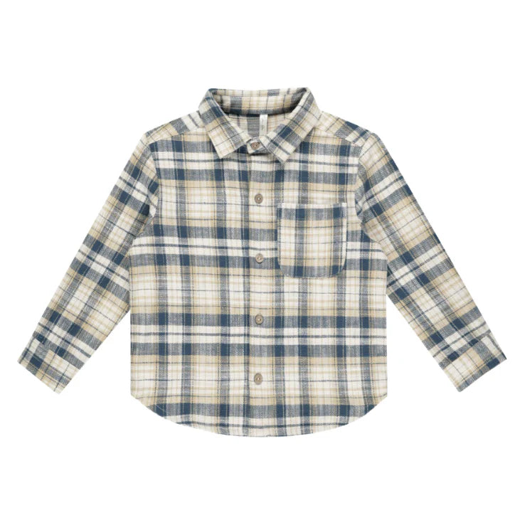 Collared Long Sleeve - Indigo Plaid