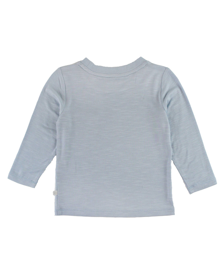 Boys Frost Blue Ultrasoft Knit LS Pocket Tee