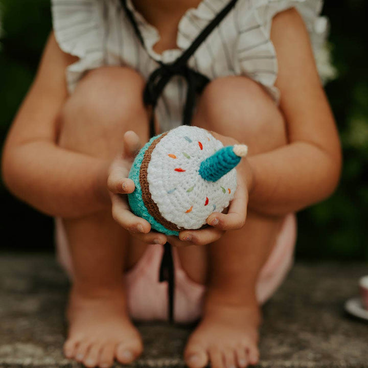 Blue Plush Cupcake Baby Toy