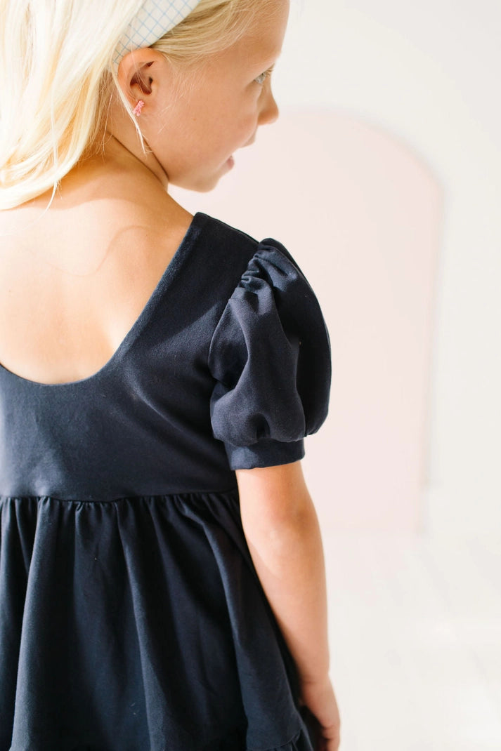 Puff Dress in Navy