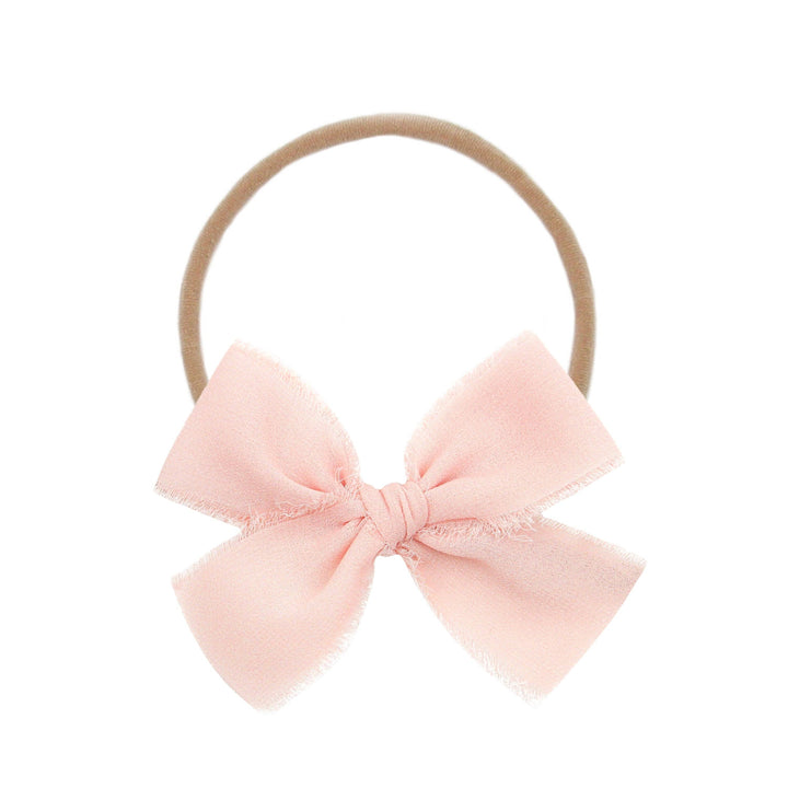 Chiffon Bow - Blush Headband: Nylon Headband