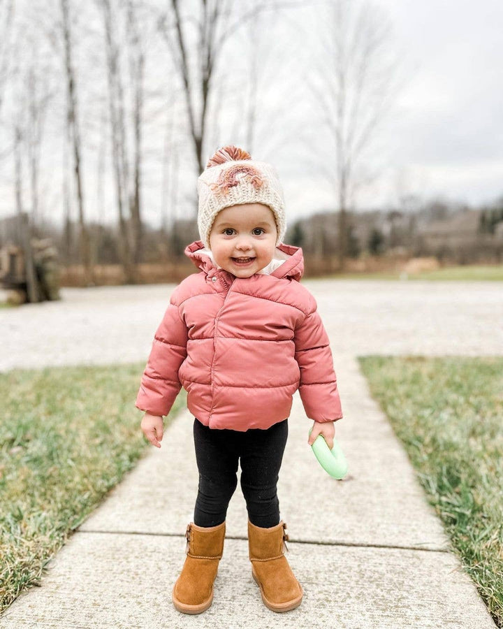 Mauve Rainbow Knit Beanie Hat