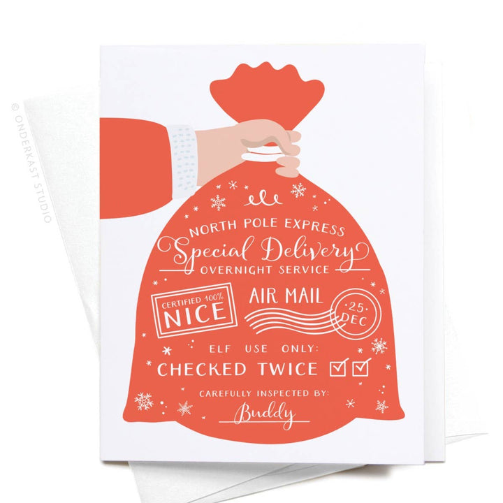 North Pole Express Special Delivery Greeting Card: Light