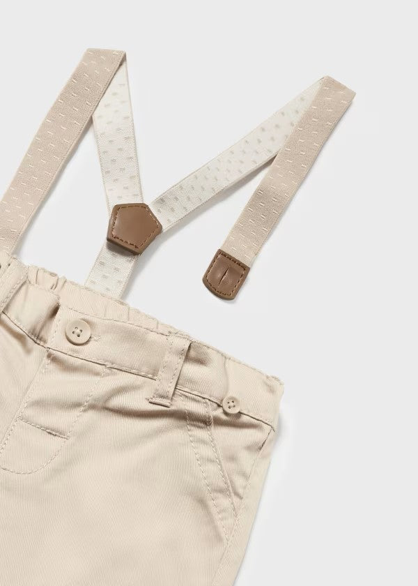 Boys Pant with Suspenders - Malta Beige