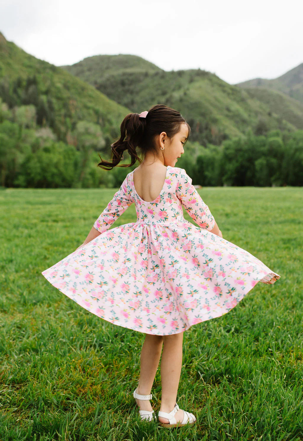 Emile Dress in Peach Bouquet