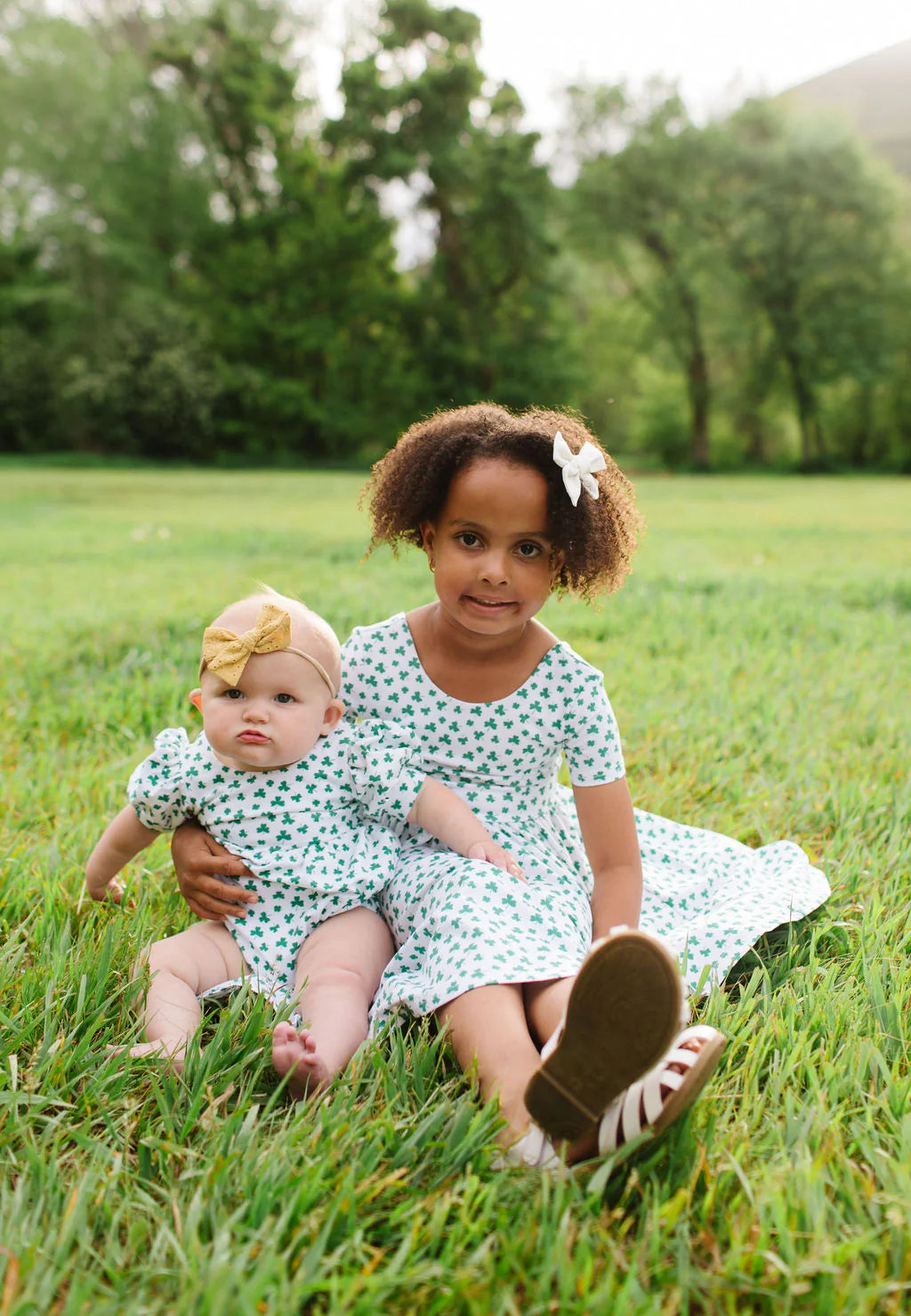 Puff Baby Romper in Shamrock