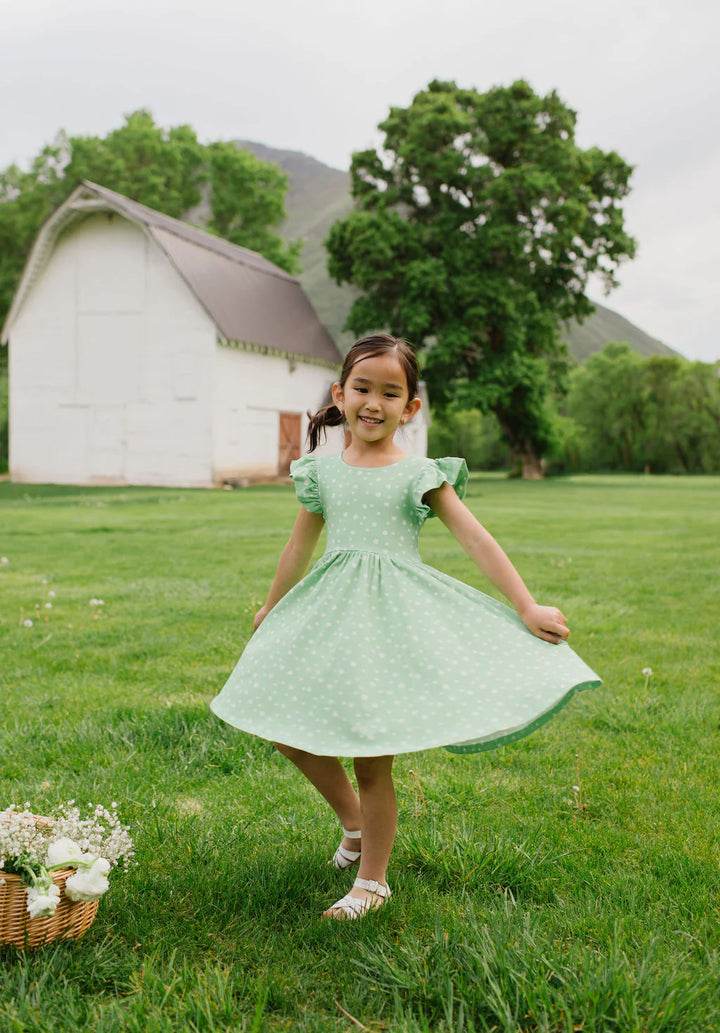 Olivia Dress in Green Daisy