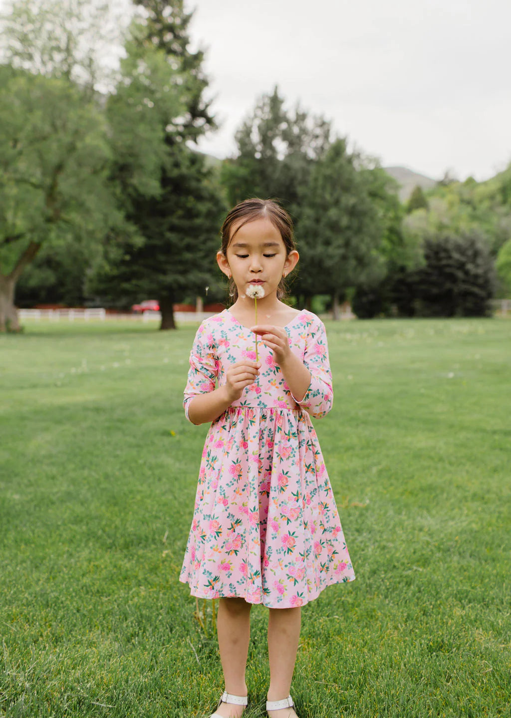 Emile Dress in Peach Bouquet