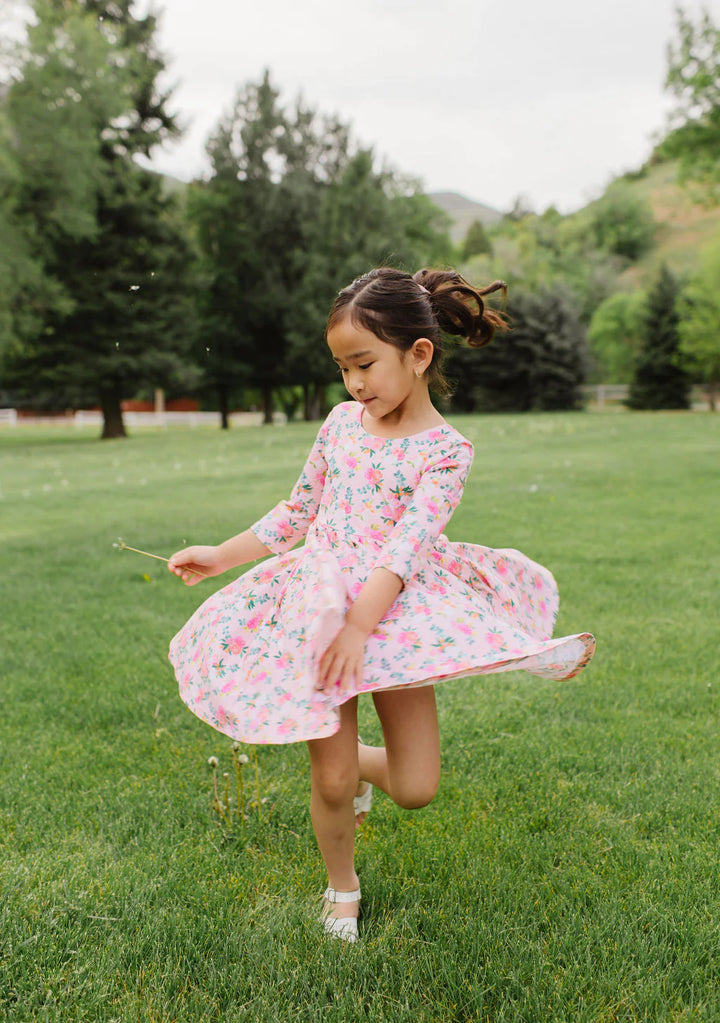 Emile Dress in Peach Bouquet