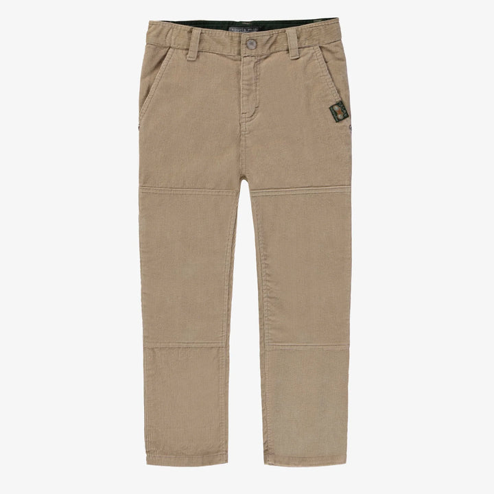 Regular-fit beige corduroy pants with cargo detail