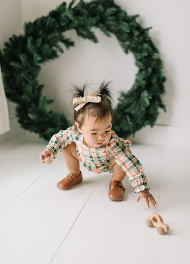 Thalia Poplin Romper in Classic Plaid