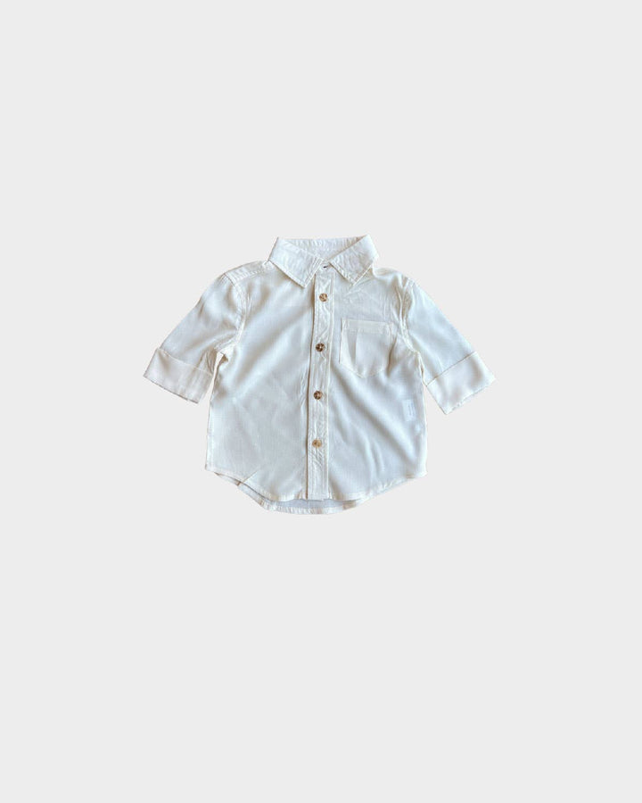 Boy's Button Up Shirt in Cream