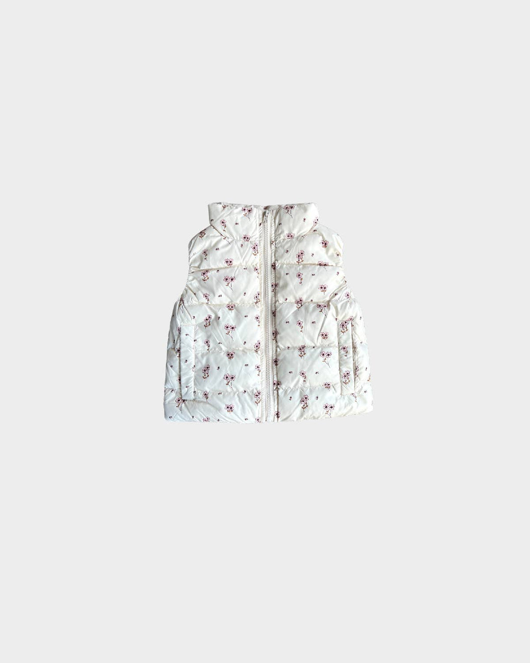 Puffer Vest / Mini Floral in Cream