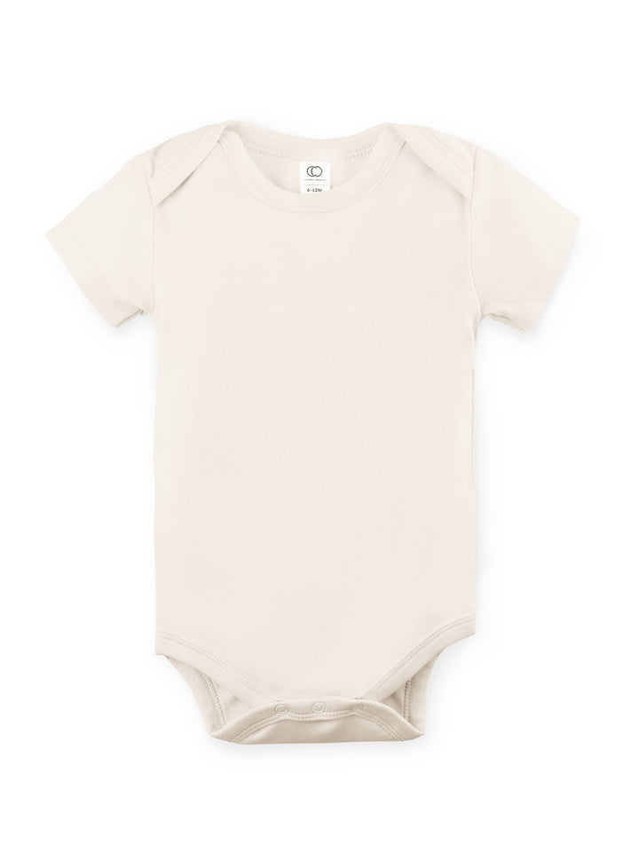 Organic Baby Short Sleeve Classic Bodysuit-Natural